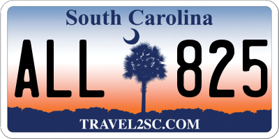 SC license plate ALL825