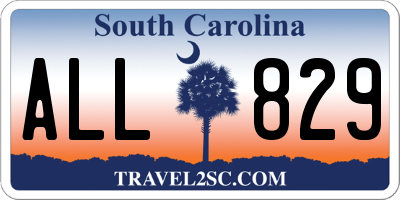 SC license plate ALL829