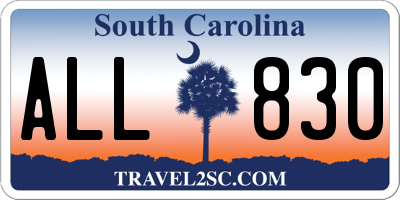 SC license plate ALL830