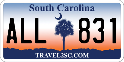 SC license plate ALL831