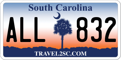 SC license plate ALL832