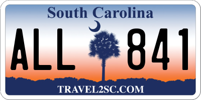 SC license plate ALL841