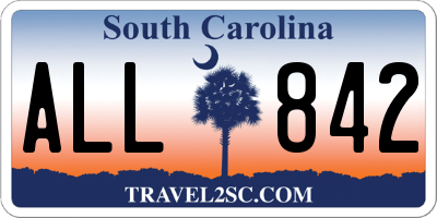 SC license plate ALL842