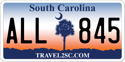 SC license plate ALL845
