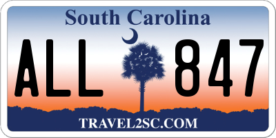 SC license plate ALL847
