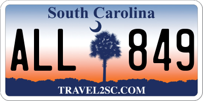 SC license plate ALL849