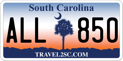 SC license plate ALL850