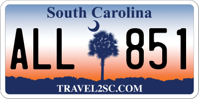 SC license plate ALL851