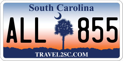 SC license plate ALL855