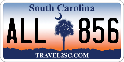 SC license plate ALL856