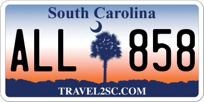 SC license plate ALL858