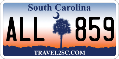 SC license plate ALL859