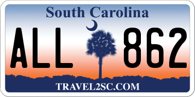 SC license plate ALL862