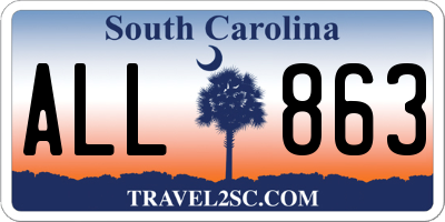 SC license plate ALL863