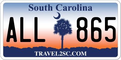 SC license plate ALL865