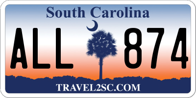 SC license plate ALL874
