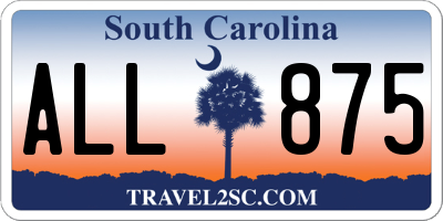 SC license plate ALL875