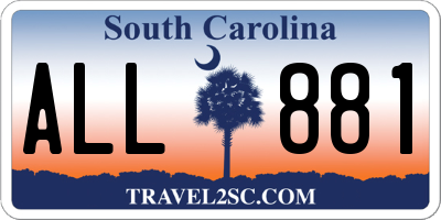 SC license plate ALL881