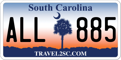 SC license plate ALL885