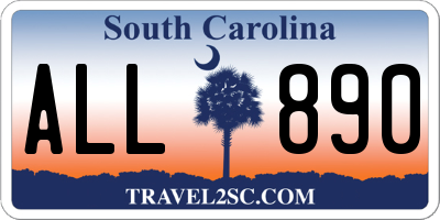 SC license plate ALL890