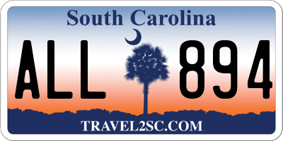 SC license plate ALL894