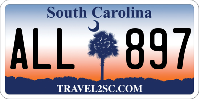SC license plate ALL897