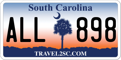 SC license plate ALL898