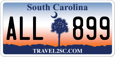 SC license plate ALL899