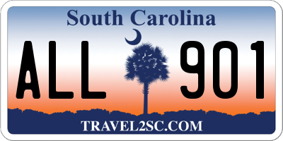 SC license plate ALL901