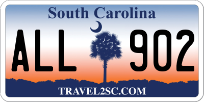 SC license plate ALL902