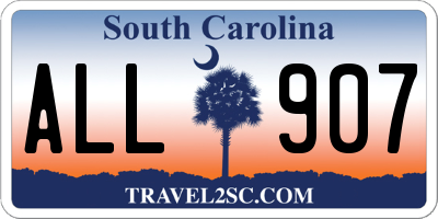 SC license plate ALL907