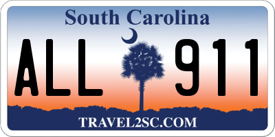 SC license plate ALL911