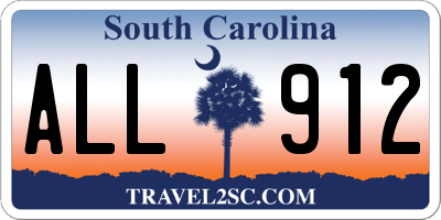 SC license plate ALL912