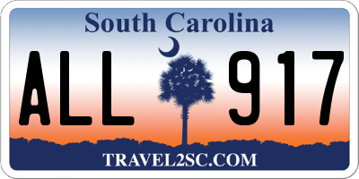 SC license plate ALL917