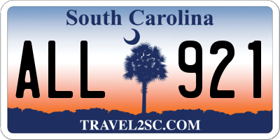 SC license plate ALL921