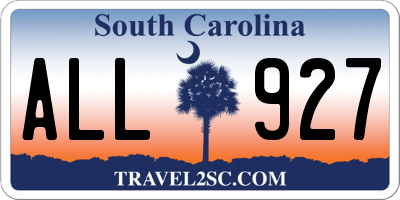 SC license plate ALL927
