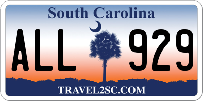 SC license plate ALL929