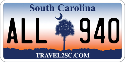 SC license plate ALL940