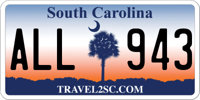 SC license plate ALL943