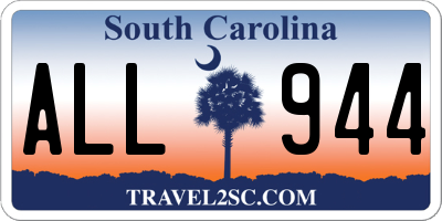 SC license plate ALL944