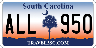 SC license plate ALL950