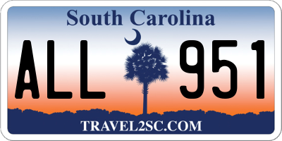 SC license plate ALL951