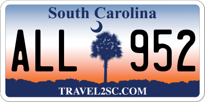 SC license plate ALL952