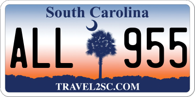 SC license plate ALL955