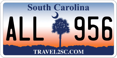 SC license plate ALL956