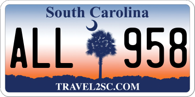 SC license plate ALL958