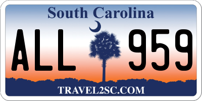 SC license plate ALL959
