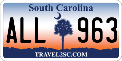 SC license plate ALL963
