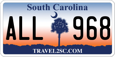 SC license plate ALL968