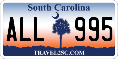 SC license plate ALL995
